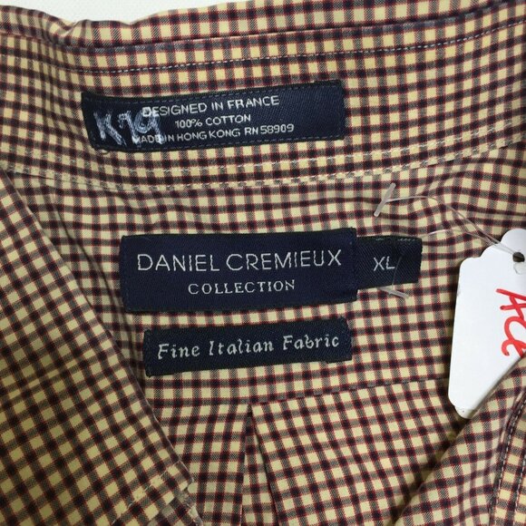 Daniel Cremieux Mens Button Up Long Sleeved Striped Shirt Burgundy Size XL - Picture 4 of 12